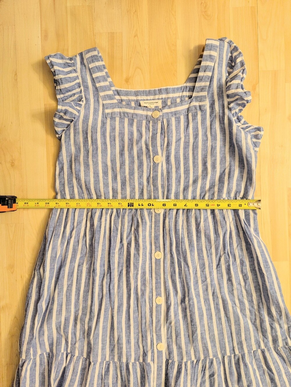 Beach Lunch Lounge Blue and White Striped Button-Front Dress Size Large - Picture 5 of 7